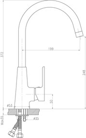 Novaservis Titania Smart Lever mosogatócsaptelep, króm, 98713.0