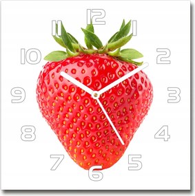 Üveg függőóra nappaliba Eper 30x30 cm