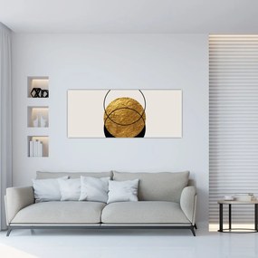 Kép - Absztrakció arany és fehér N⁰2 (120x50 cm)