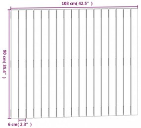 fehér tömör fenyőfa fali fejtámla 108x3x90 cm