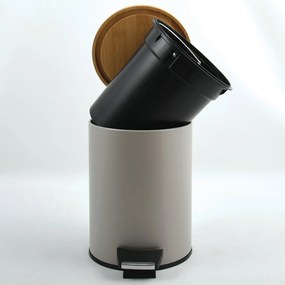 Szürkésbarna acél pedálos szemetes 3 l Adonis – Spirella