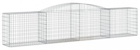 7 db íves horganyzott vas gabion kosár 400x50x80/100 cm