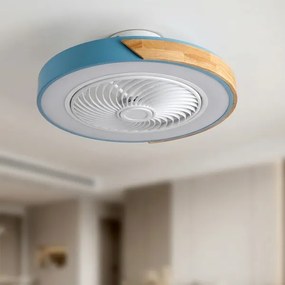 Brilagi - LED dimmelhető lámpatest ventilátorral LED/38W/230V 50 cm kék/tölgy + távirányító