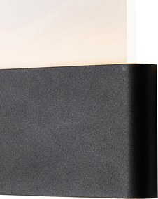 Kültéri fali lámpa fekete, beépített LED-del, házszámokkal, IP54 - Kandi