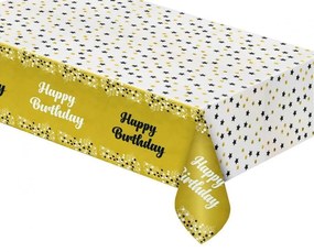 Arany Happy Birthday B&amp;C Gold fólia asztalterítő 137x183 cm