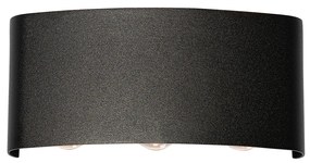 Kültéri fali lámpa fekete LED-del 6-lámpás IP54 - Silly