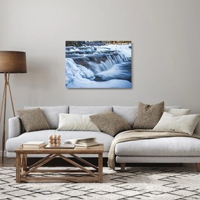 Egy folyó képe télen (üvegen) (70x50 cm)