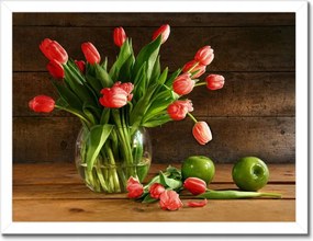 Poszterek keretben 40x30 Piros tulipánok