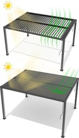 Alumínium bioklimatikus pergola lamellákkal 3 x 3 M