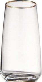TOUCH OF GOLD long drink pohár aranyszegéllyel, 480 ml