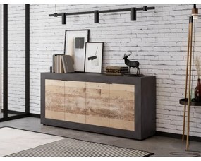 RUNEA komód, világosbarna/antracit