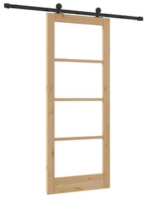 Csúszóajtó ORKDAL Barna 83 x 202 cm Fa és fém