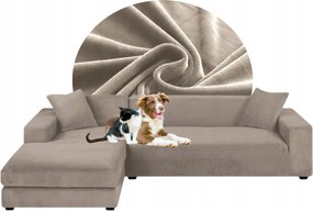 Teljes Sarok Huzat Kanapé Bézs Cappuccino Velúr Rugalmas 2+2 személyes