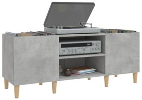 betonszürke szerelt fa hanglemezszekrény 121x38x48 cm