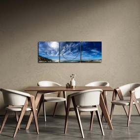 A felhős ég képe (órával) (90x30 cm)