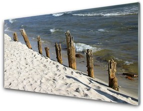 Fali üvegkép Strand, tenger, táj 100x50 cm 4 fogas