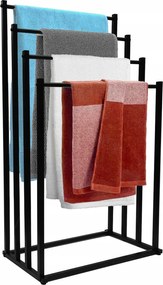 Törölközőtartó Fürdőszobai Állvány Szabadon Álló 4 Karos Robusztus Loft