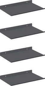 vidaXL Lebegő polc 4 pcs Antracit 30 x 18 x 2,5 cm Acél