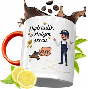 Narancssárga Bögre Vízvezeték Szerelőnek Ajándék fényképes nyomattal