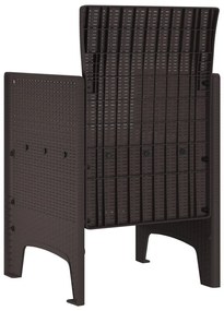 Kerti székek párnákkal 4 db Barna Poly Rattan