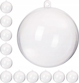 Golyók Akril Bombák Átlátszó Bomba 6cm Műanyag Decoupage 12db