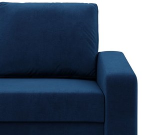 Zeus fotel, döntött kartámasz, bársony, bonell töltet, kék