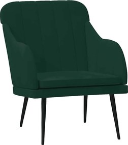 vidaXL sötétzöld bársonyfotel 63 x 76 x 80 cm