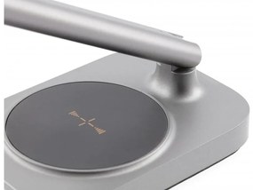 Lámpa Asztali BRESSI 8W, 450lm, AC220-240V, 3-CCT, Wireless töltő, USB, PF>0,5, RA>80, szürke
