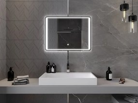 Mexen Zusa 80 x 60 cm-es fürdőszobai megvilágított tükör, LED 6000K, páramentes - 9808-080-060-611-00