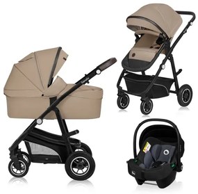 Lionelo - BIANKA 3 az 1-ben kombinált babakocsi, bézs homok