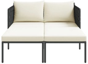 Napozóágy párnákkal 2 fő részére Anthracite 115x153x69,5 cm Acél