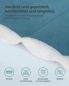 2 személyes párnázott kültéri függőágy, kemping függőágy, 200 x 140 cm, kék-bézs színű