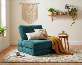 Kékeszöld kinyitható buklé fotel Faster – Mauro Ferretti