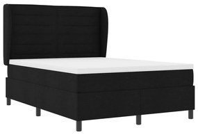 Boxspring Ágy Mattal Fekete 160x200 cm Szövet
