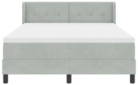 Boxspring Ágy Matrac Kellemes Szürke 140x200 cm Bársonyos