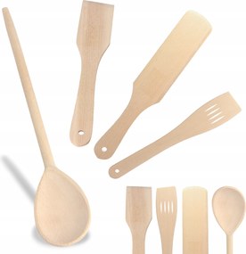 4x Konyhai Lapát Konyhai Kanál Fából Készült Főzőeszközök Forgatható Qi palacsinta