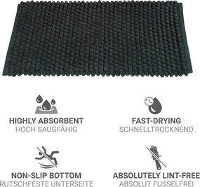 Sötétzöld textil fürdőszobai kilépő 50x80 cm Solivo – Wenko