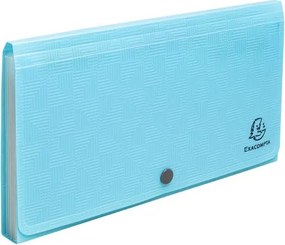 Harmonikamappa, 260x140 mm, PP, 7 rekeszes, EXACOMPTA Pop'NCo, ciánkék (EX55399E)