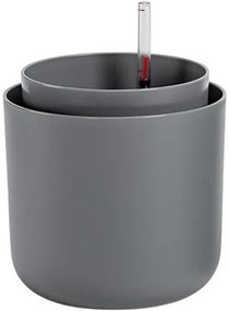 Plastia Tolita önöntöző virágtartó, szürke, átmérő: 16 cm, 16 cm átmérőjű