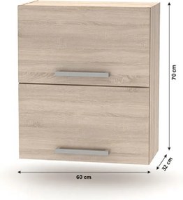 Billenő felsőszekrény 2DV, tölgy sonoma, NOVA PLUS NOPL-008-VH