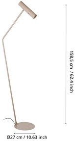 Eglo 901155 - LED Állólámpa CAMINIA 1xGU10/5W/230V 3000K bézs