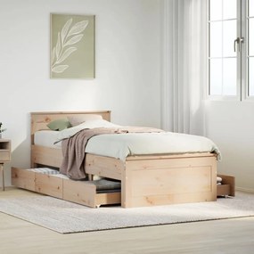 tömör fenyőfa fejtámlás ágykeret matrac nélkül 75 x 190 cm
