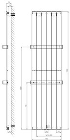 Sapho - fürdőszobai radiátor COLONNA 910W/230V 45x180 cm fehér