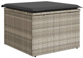 Világosszürke polyrattan kerti szék párnával 55 x 55 x 37 cm