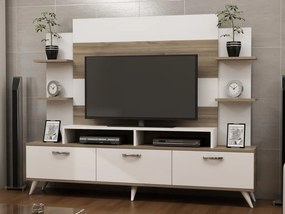 Diana TV-állvány, fehér-dió, 180 cm