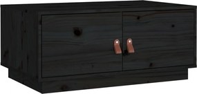 vidaXL fekete tömör fenyőfa dohányzóasztal 80 x 50 x 35 cm