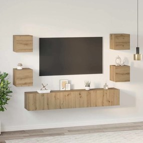 TV szekrény garnitúra 7 pcs kézműves tölgy 60 x 30 x 30 cm