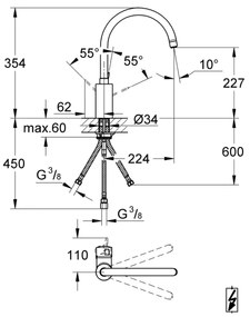 GROHE 31180000 - EUROSMART COSMOPOLITAN mosogató csaptelep, fényes króm