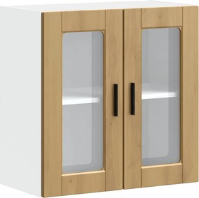vidaXL konyhai fali szekrény üvegajtóval "Porto" Artisan Oak
