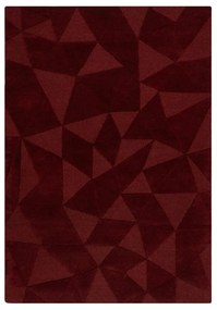 Borvörös kézi szövésű gyapjú szőnyeg 200x290 cm Shard Red – Flair Rugs